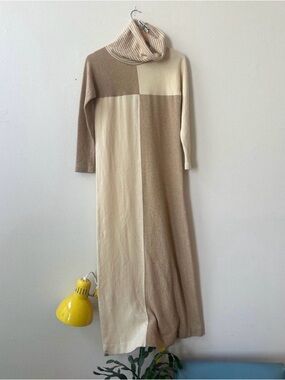 Vintage Bonnie Cashin for Saks Fifth Avenue Cashmere Cowl Neck Midi Dress Medium